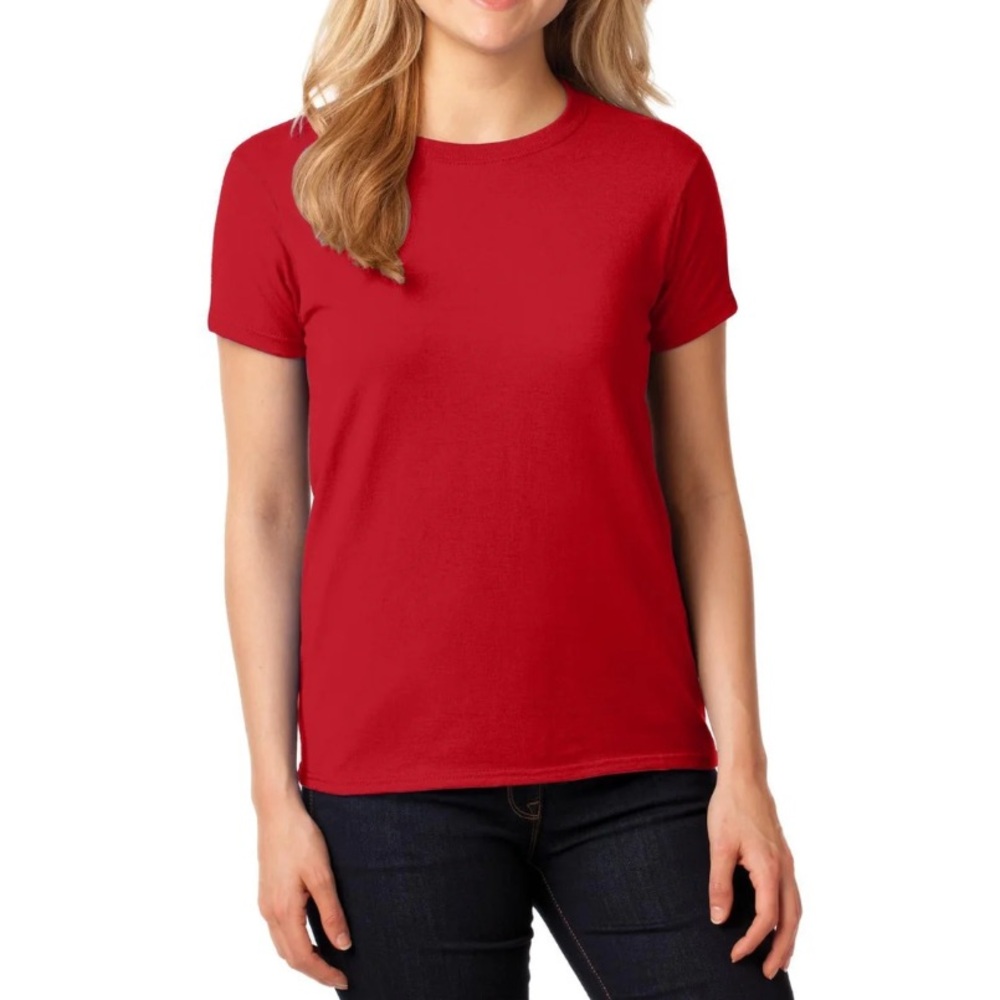 Set of 2 - Gildan Heavy Cotton T-Shirt. Red and Blue Color.